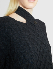 Wood Wood - Tania Aran knit jumper - trøjer - dark grey - 5