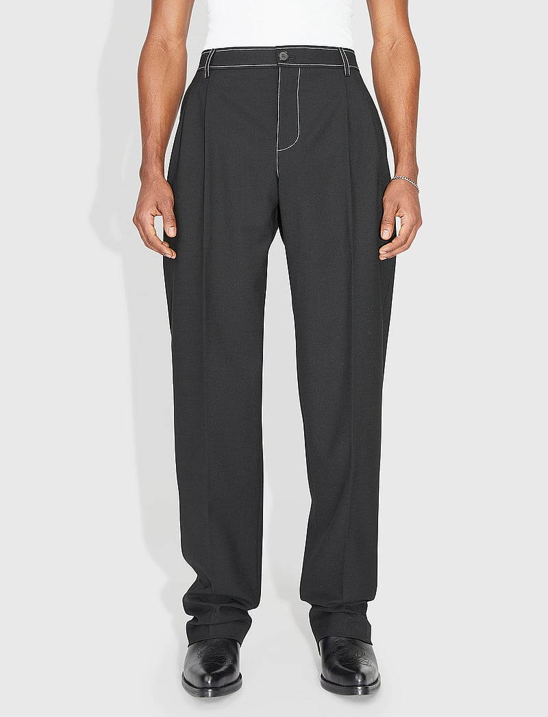 WOOD WOOD - Nathaniel Trousers - casual bukser - black - 0