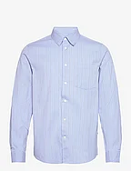 Timothy Paper Poplin Shirt - LIGHT BLUE STRIPES