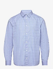 Wood Wood - Timothy Tattoo Stripe Shirt - vabaajasärgid - azure blue stripes - 0