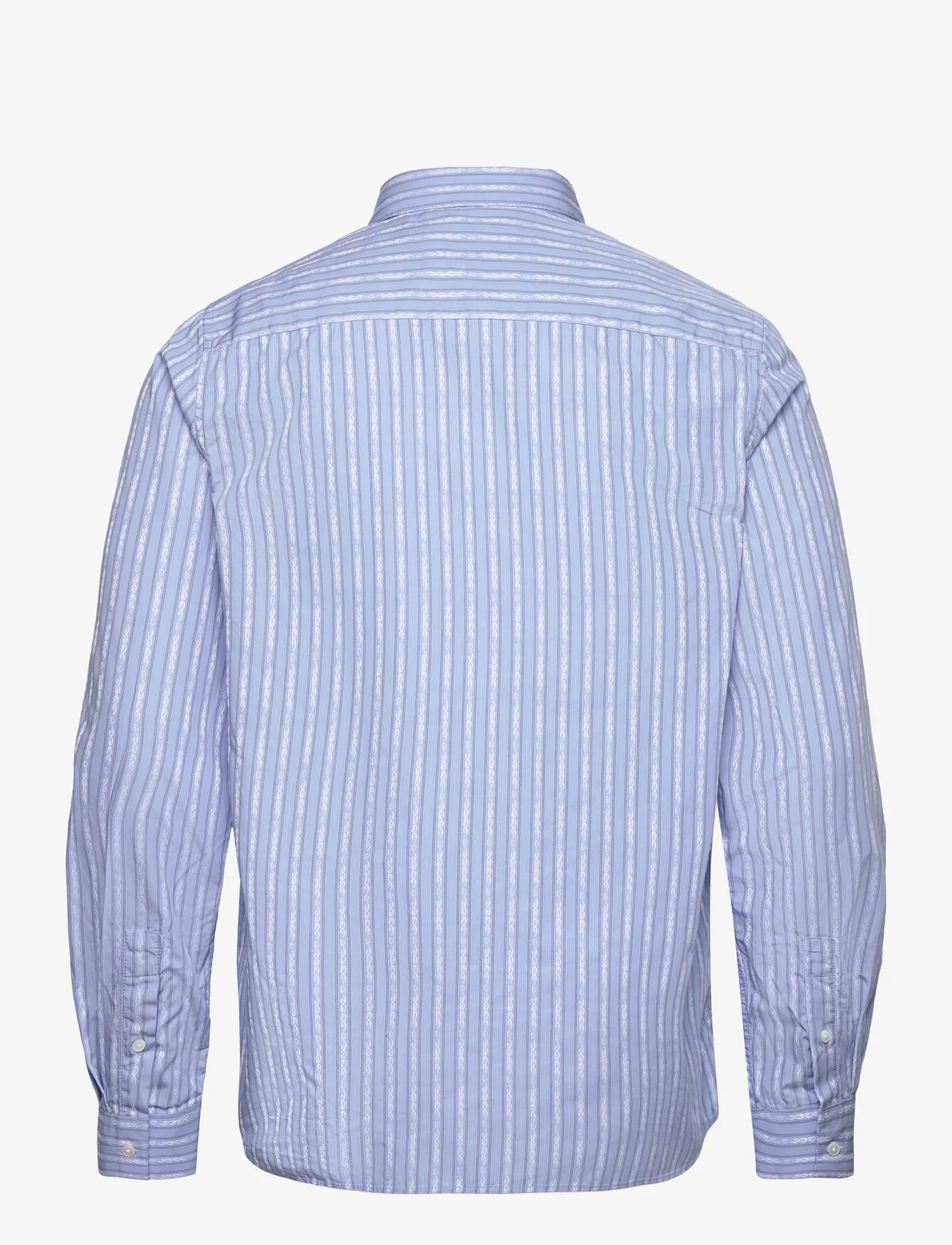 Wood Wood - Timothy Tattoo Stripe Shirt - casual shirts - azure blue stripes - 1