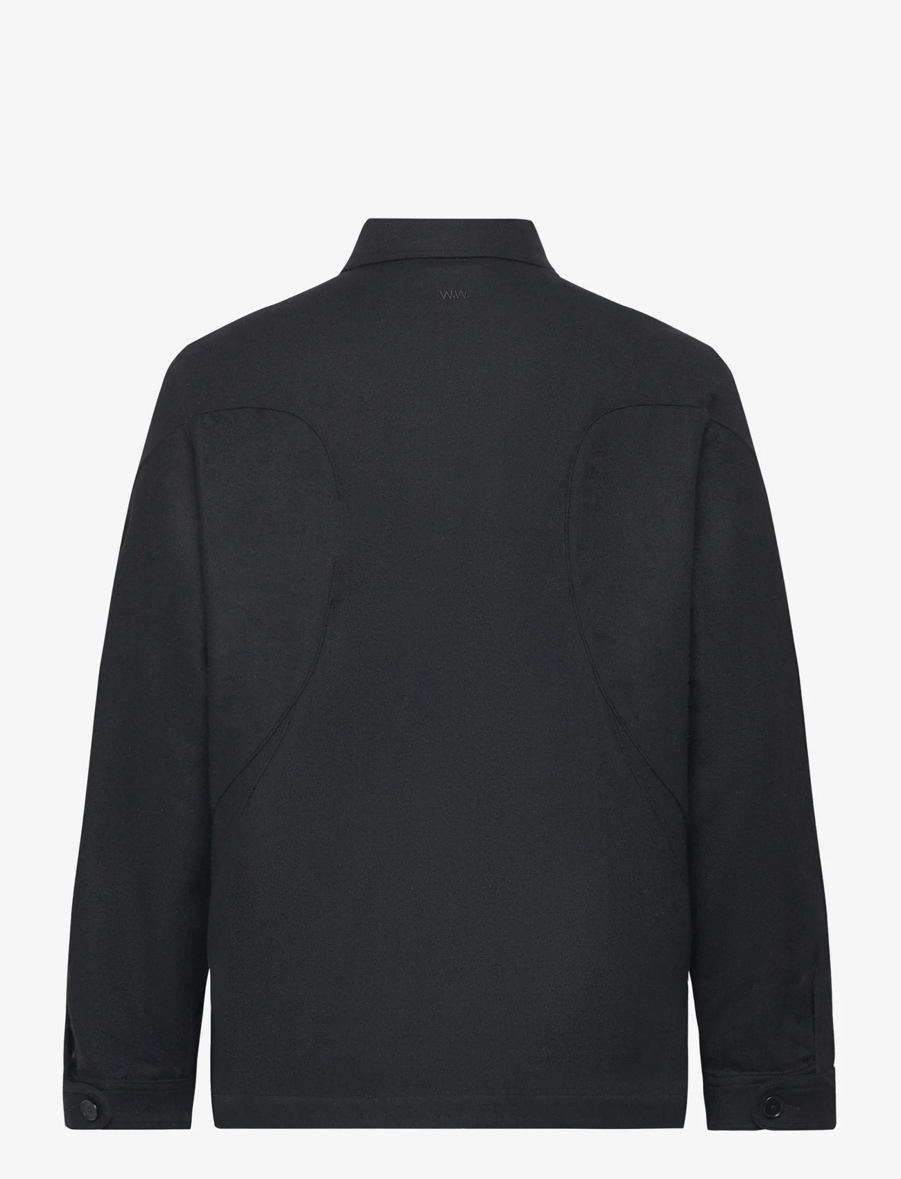Wood Wood - Clive Panelled Shirt - wełniane kurtki - black - 1