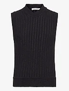 Rasmus sheer stripe vest - BLACK