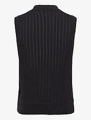 Wood Wood - Rasmus sheer stripe vest - knitted vests - black - 1