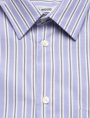 Wood Wood - Nico Poplin Shirt - podstawowe koszulki - azure blue stripes - 2