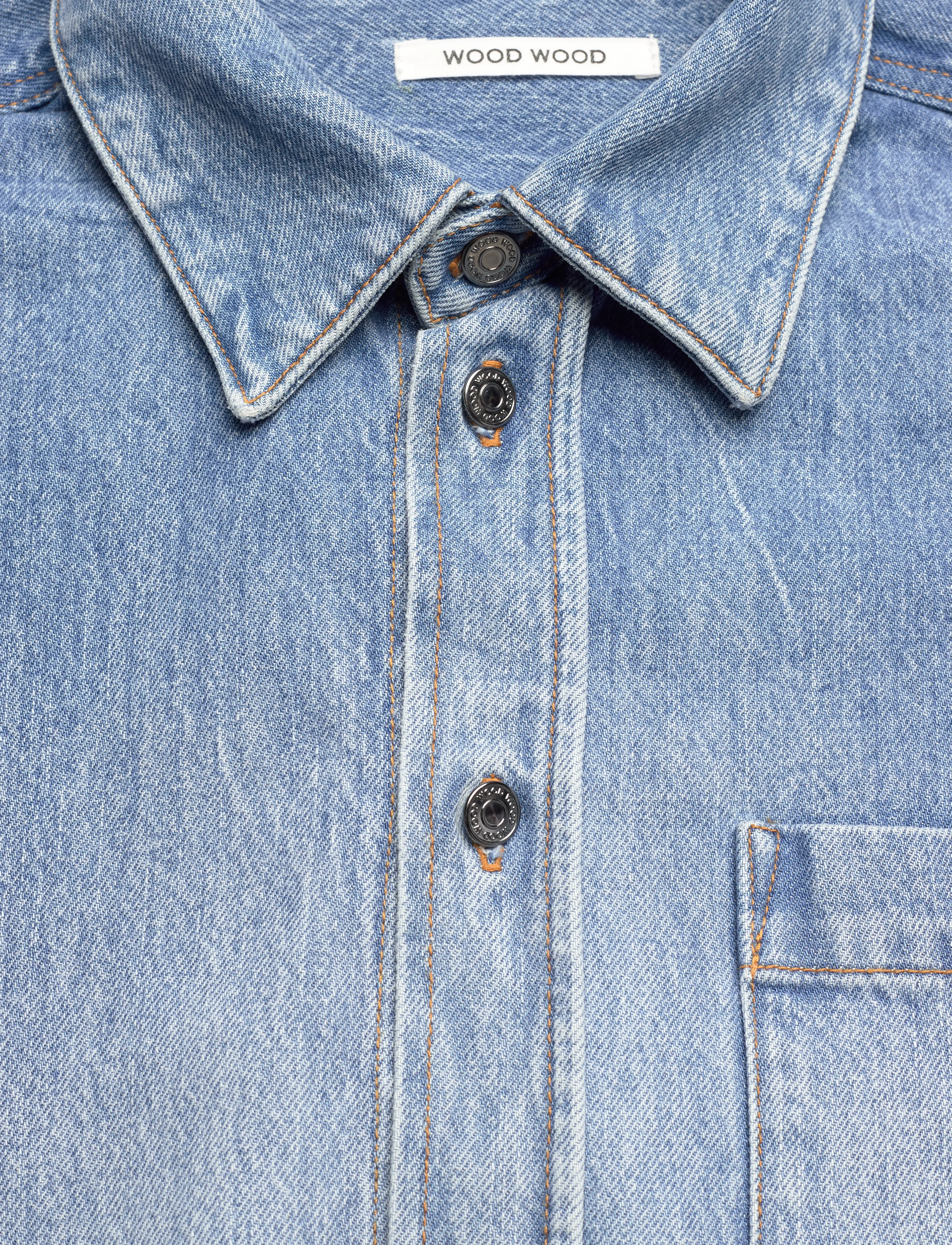 WOOD WOOD - Zaman Denim Shirt - heavy rinse wash - 2