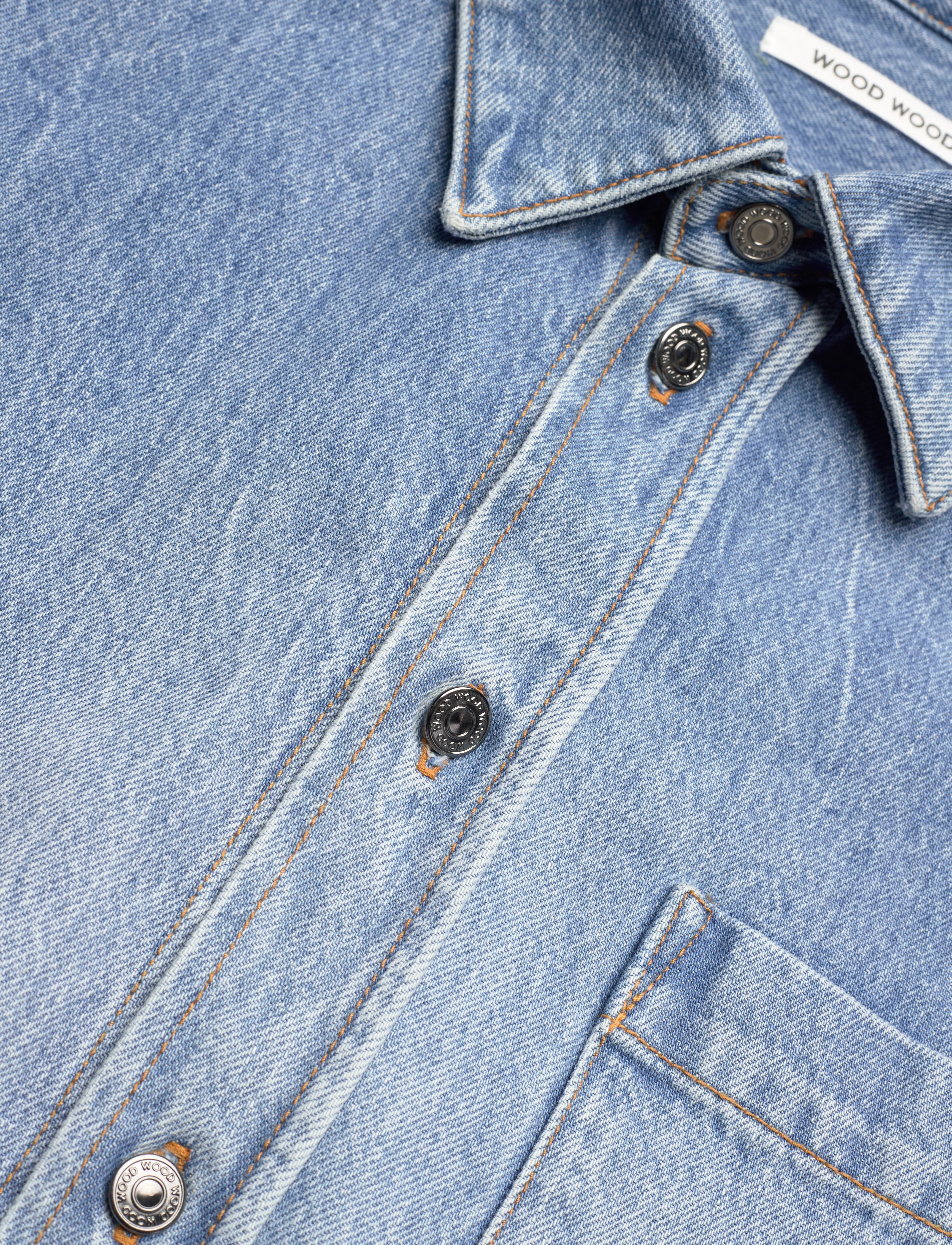 WOOD WOOD - Zaman Denim Shirt - heavy rinse wash - 3