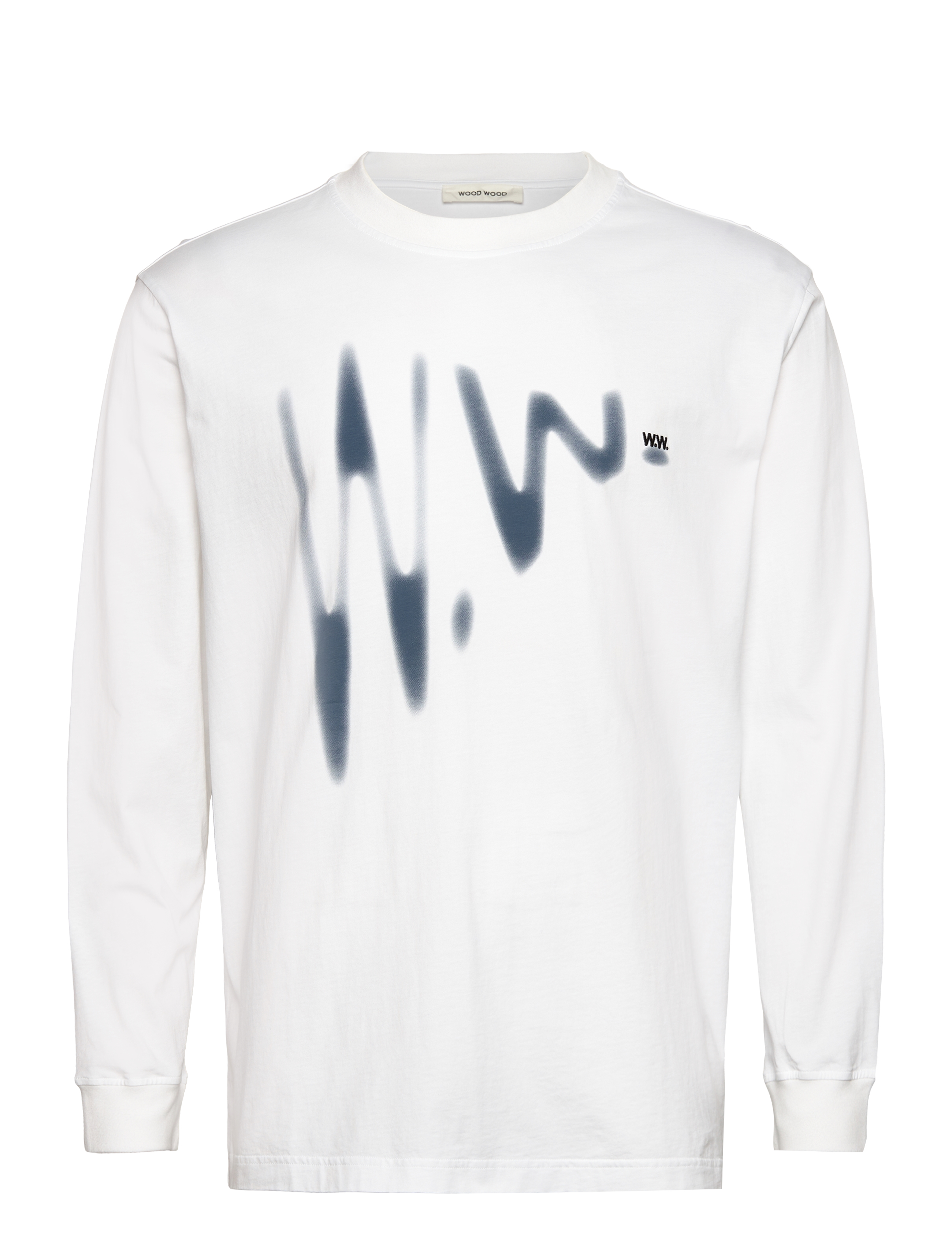 WOOD WOOD Herc Shadow Ls T-Shirt Weiß - M - Herren