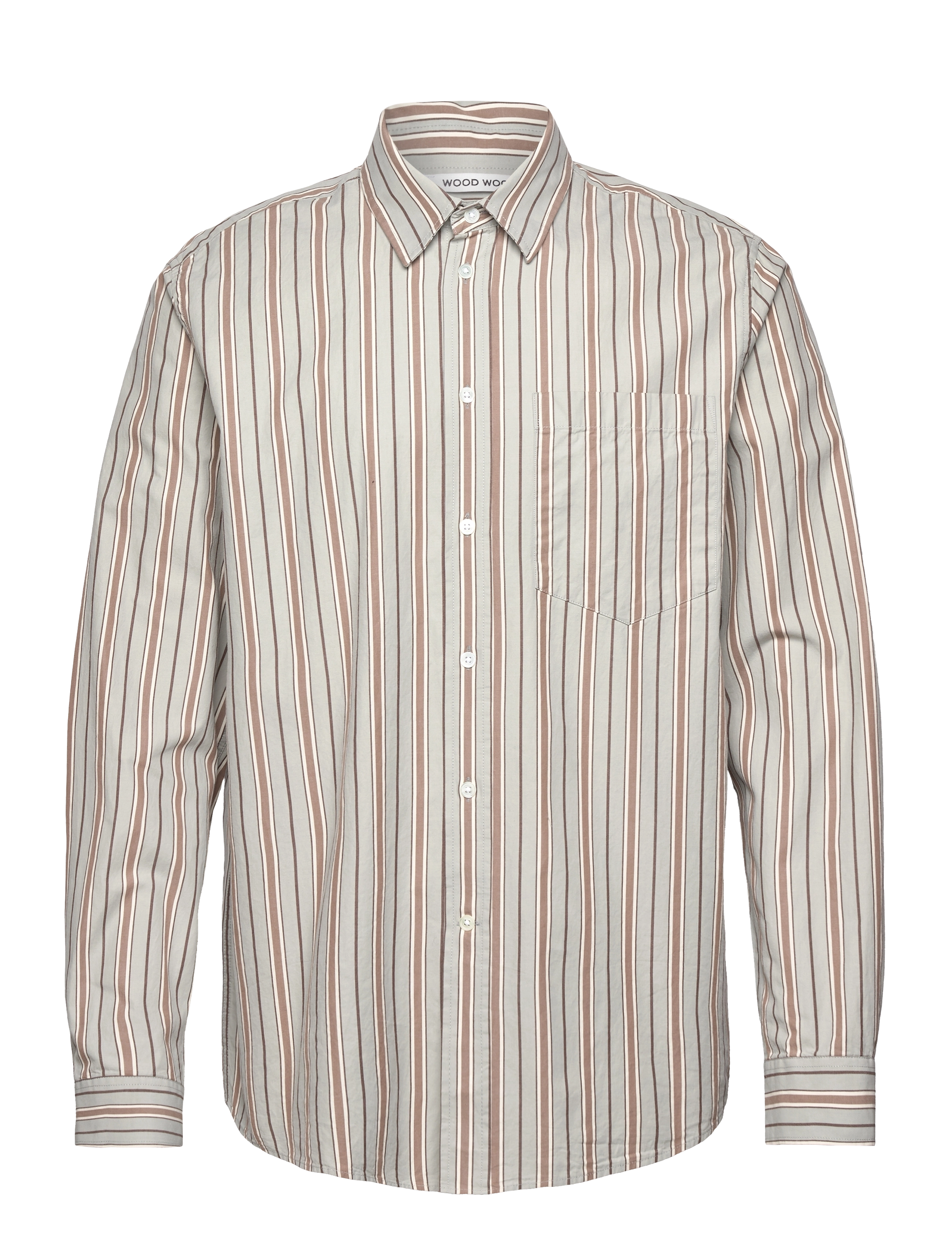 WOOD WOOD Aster Fun Pinstripe Shirt - Gestreifte Hemden - 90'S STRIPE / grey