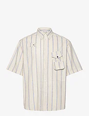 Wood Wood - Jaxson Fisherman Shirt - kortermede skjorter - white floral jacquard - 0
