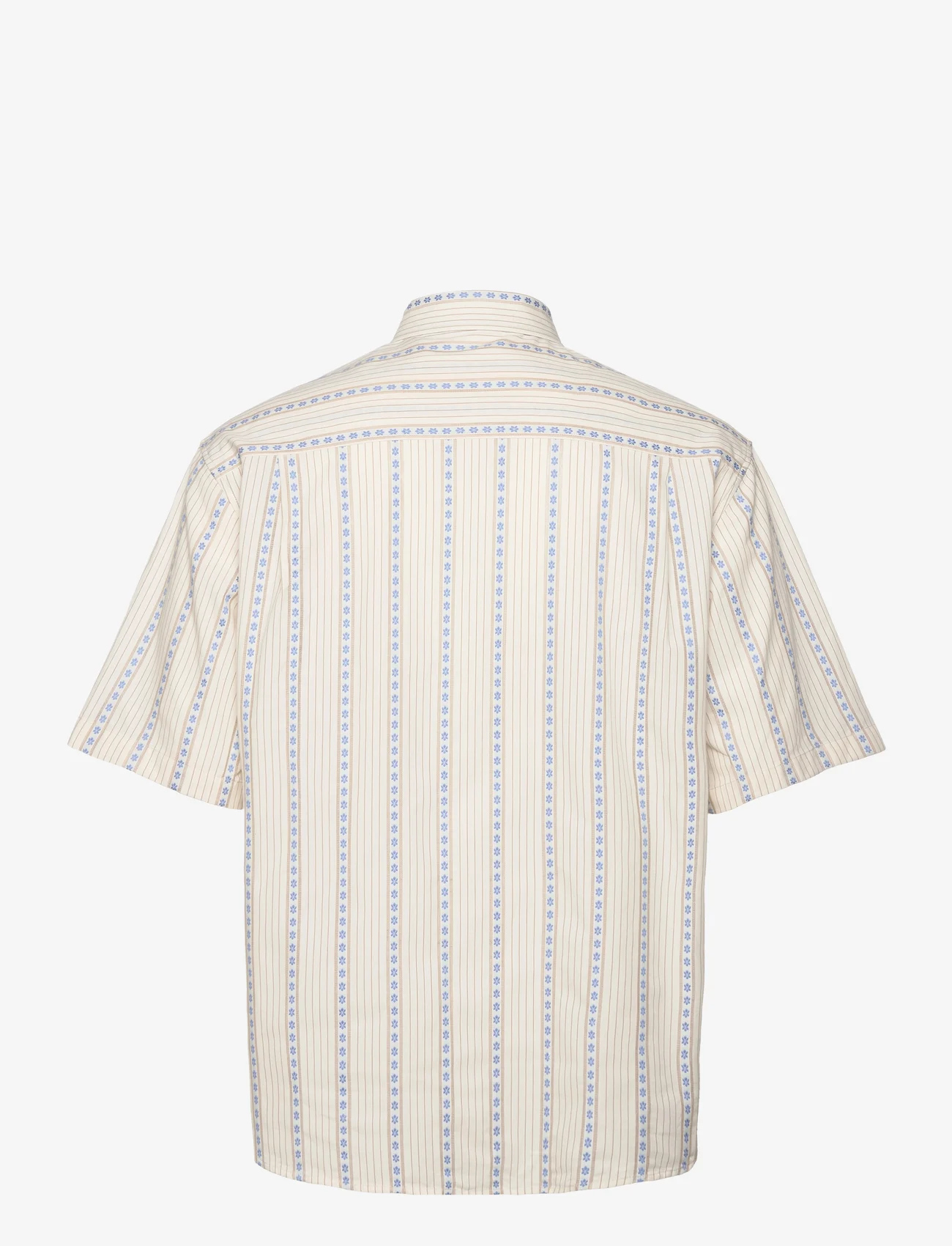 Wood Wood - Jaxson Fisherman Shirt - kortärmade skjortor - white floral jacquard - 1