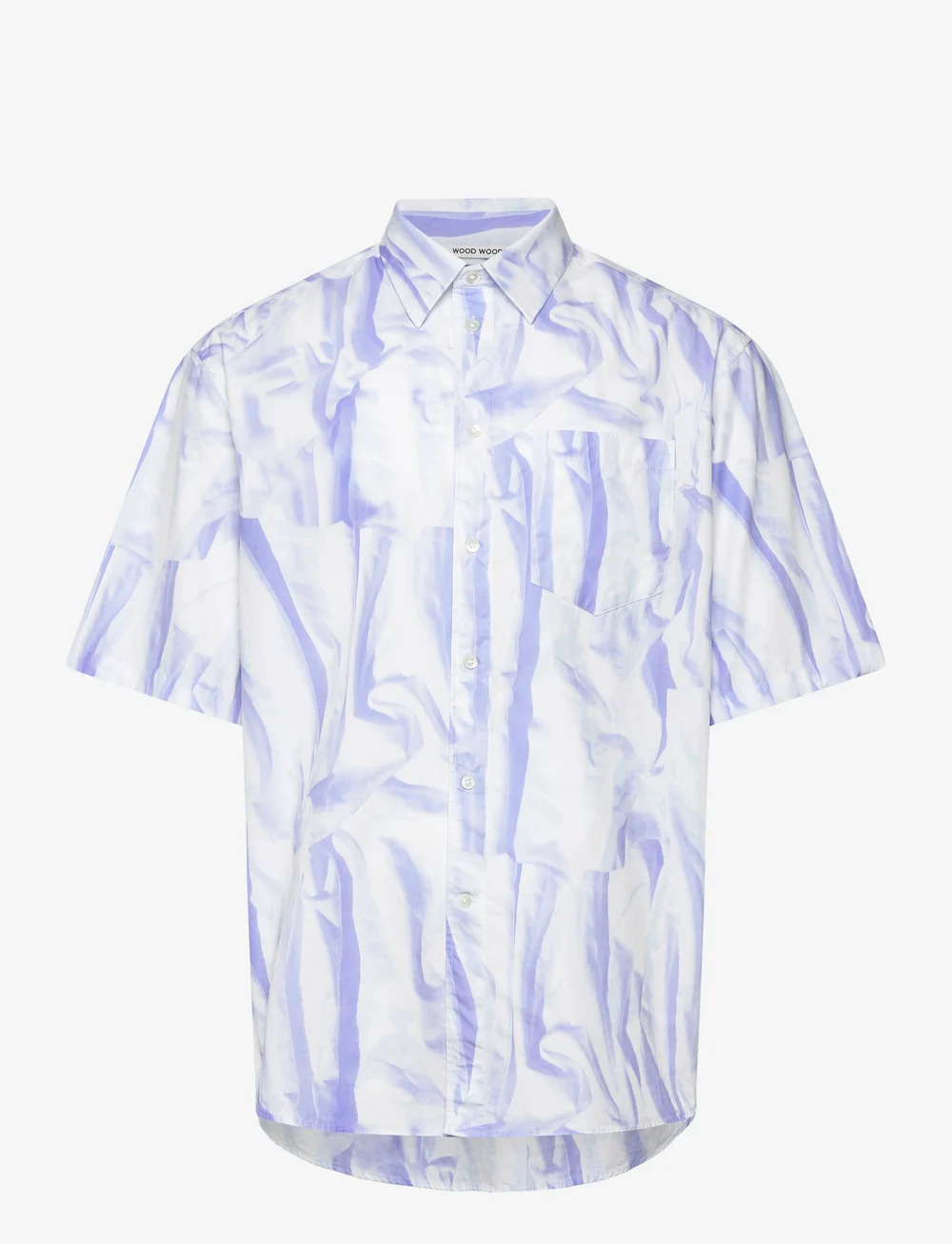 WOOD WOOD - Aaron SS Shirt - short-sleeved shirts - creased print aop - 0