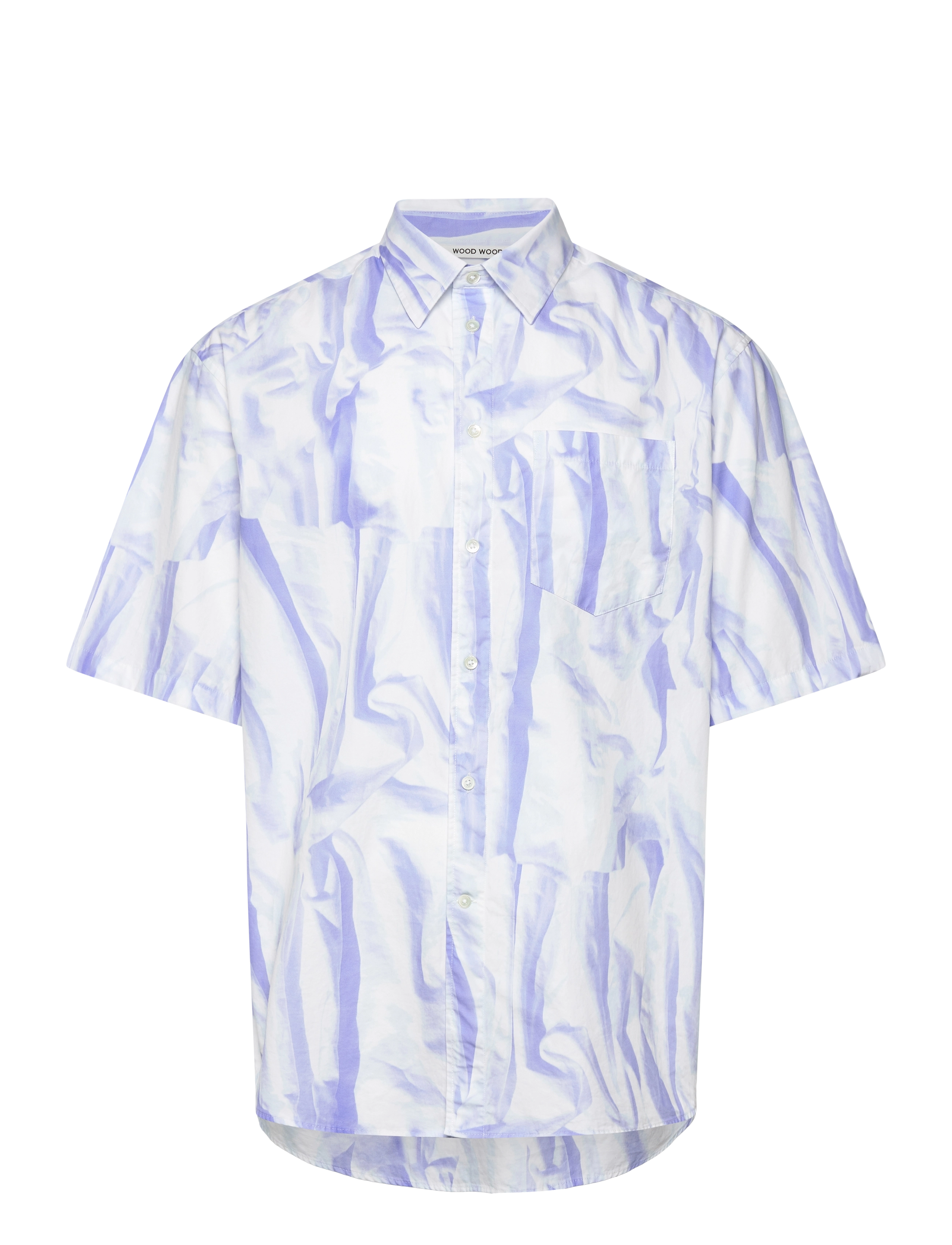 WOOD WOOD Aaron SS Shirt - Chemises - CREASED PRINT AOP / blue