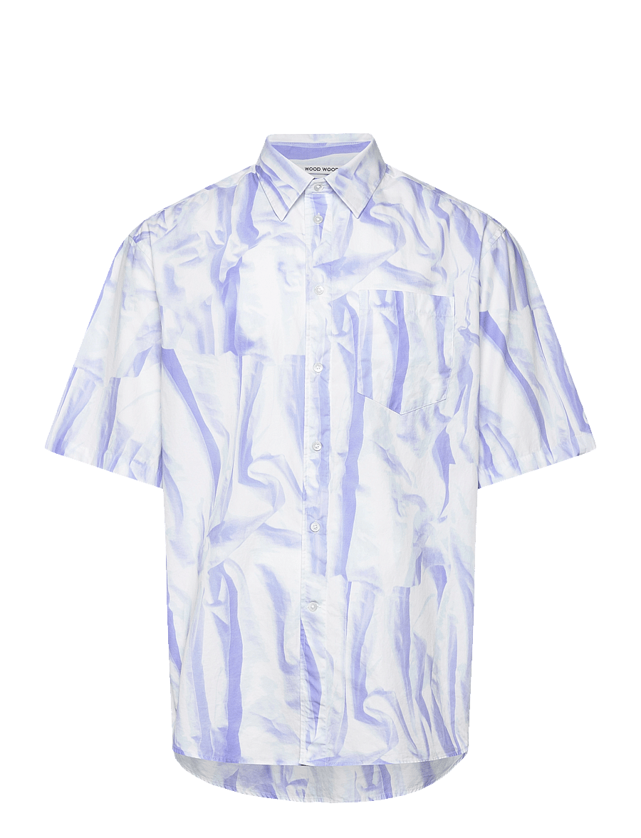 WOOD WOOD - Aaron SS Shirt - kurzarmhemden - creased print aop - 0
