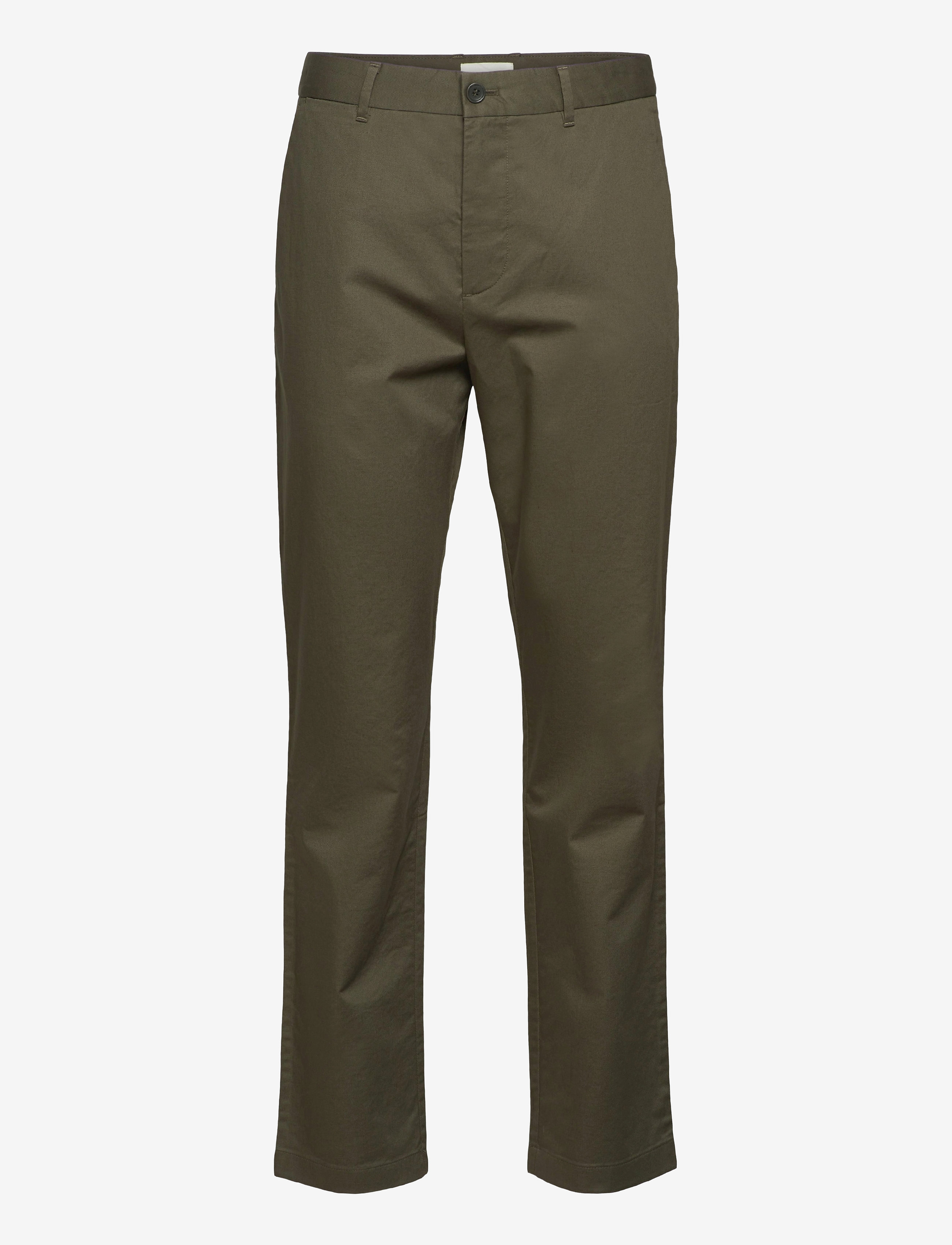 WOOD WOOD Marcus light twill trousers - Odzież - OLIVE / green