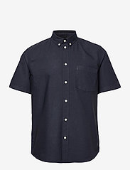 Wood Wood - Michael oxford shirt SS - kortärmade t-shirts - navy - 0
