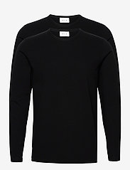 Wood Wood - Emil 2-pack long sleeve - laisvalaikio marškinėliai - black - 0