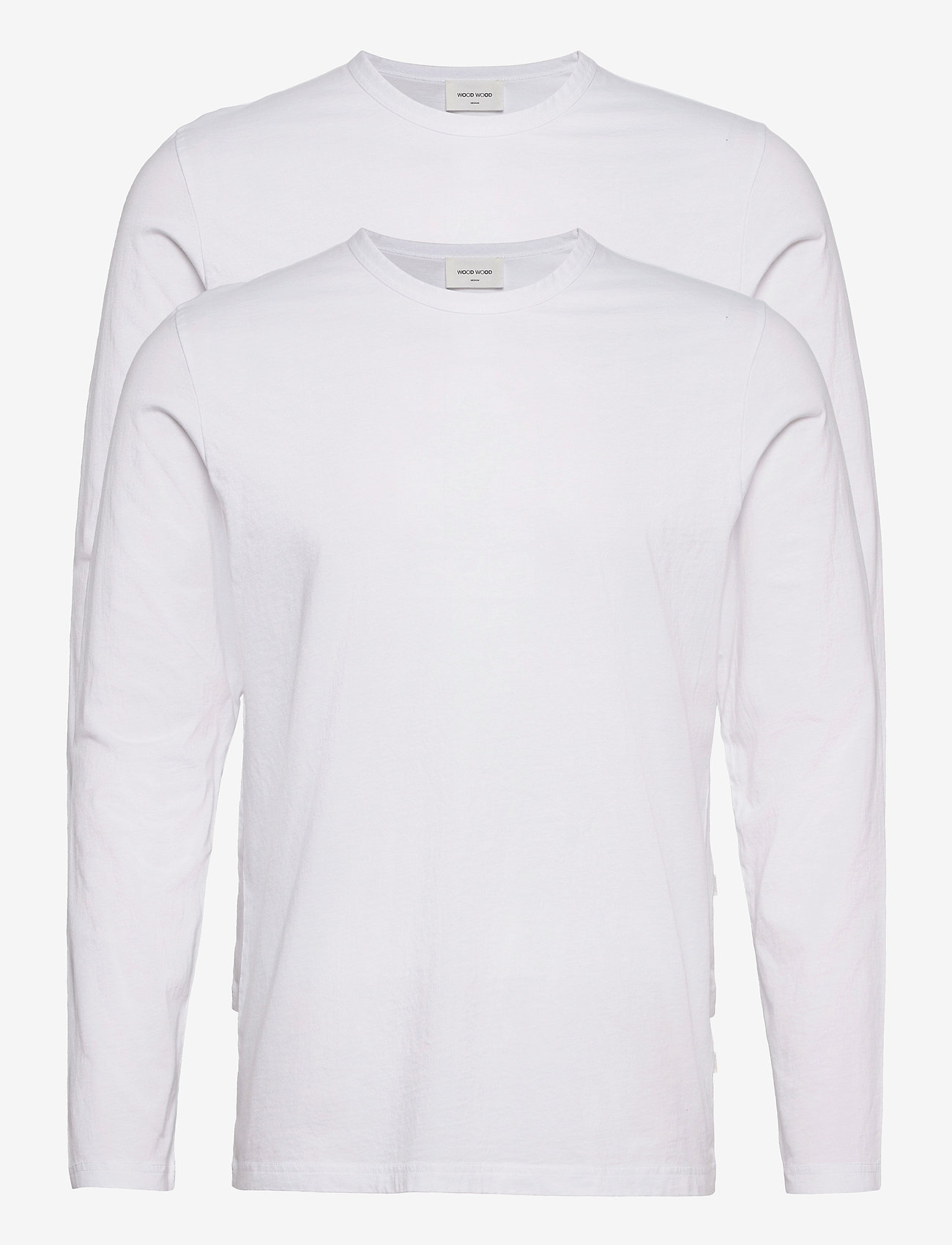 Wood Wood - Emil 2-pack long sleeve - långärmade t-shirts - bright white - 0