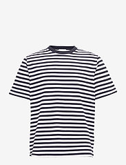 Wood Wood - Sami classic stripe T-shirt - marškinėliai trumpomis rankovėmis - navy stripes - 0