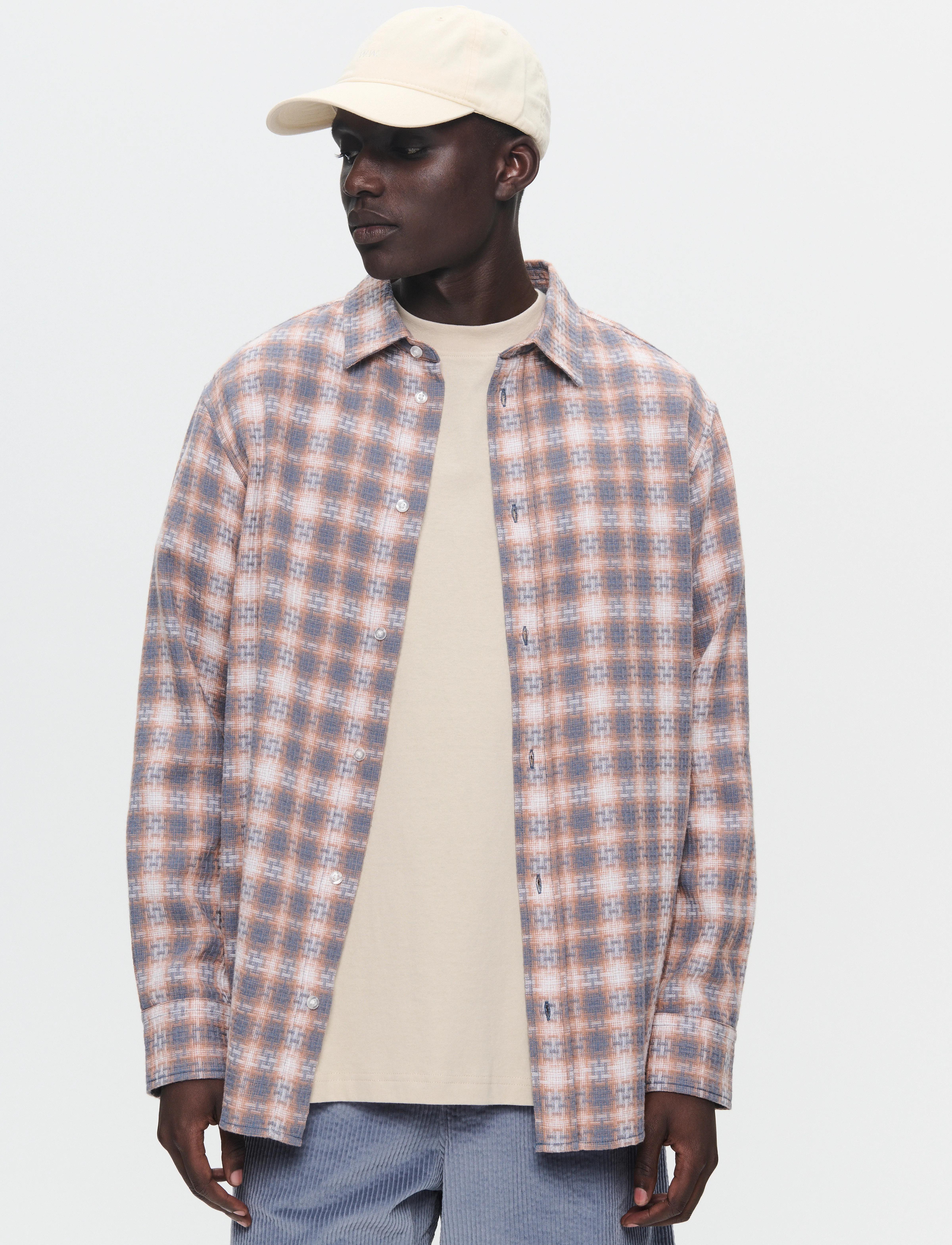 WOOD WOOD Wwnico, S, Grey, Shirts > Checkered Shirt, Herre