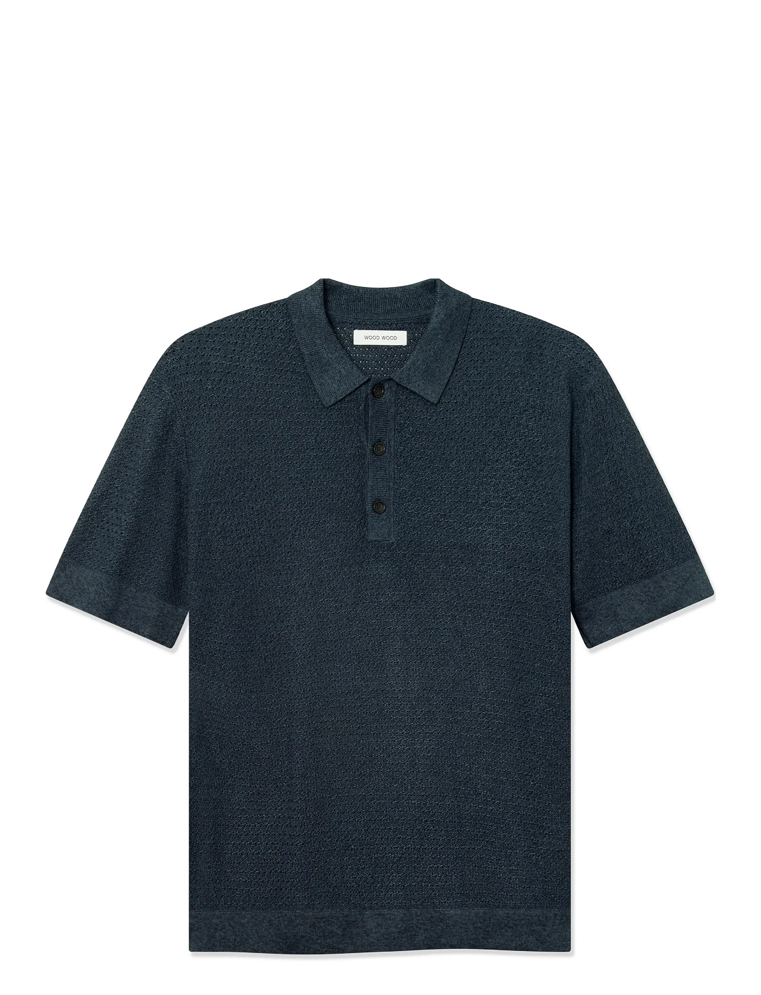 WOOD WOOD - WWupton - gestrickte polohemden - dark navy - 1