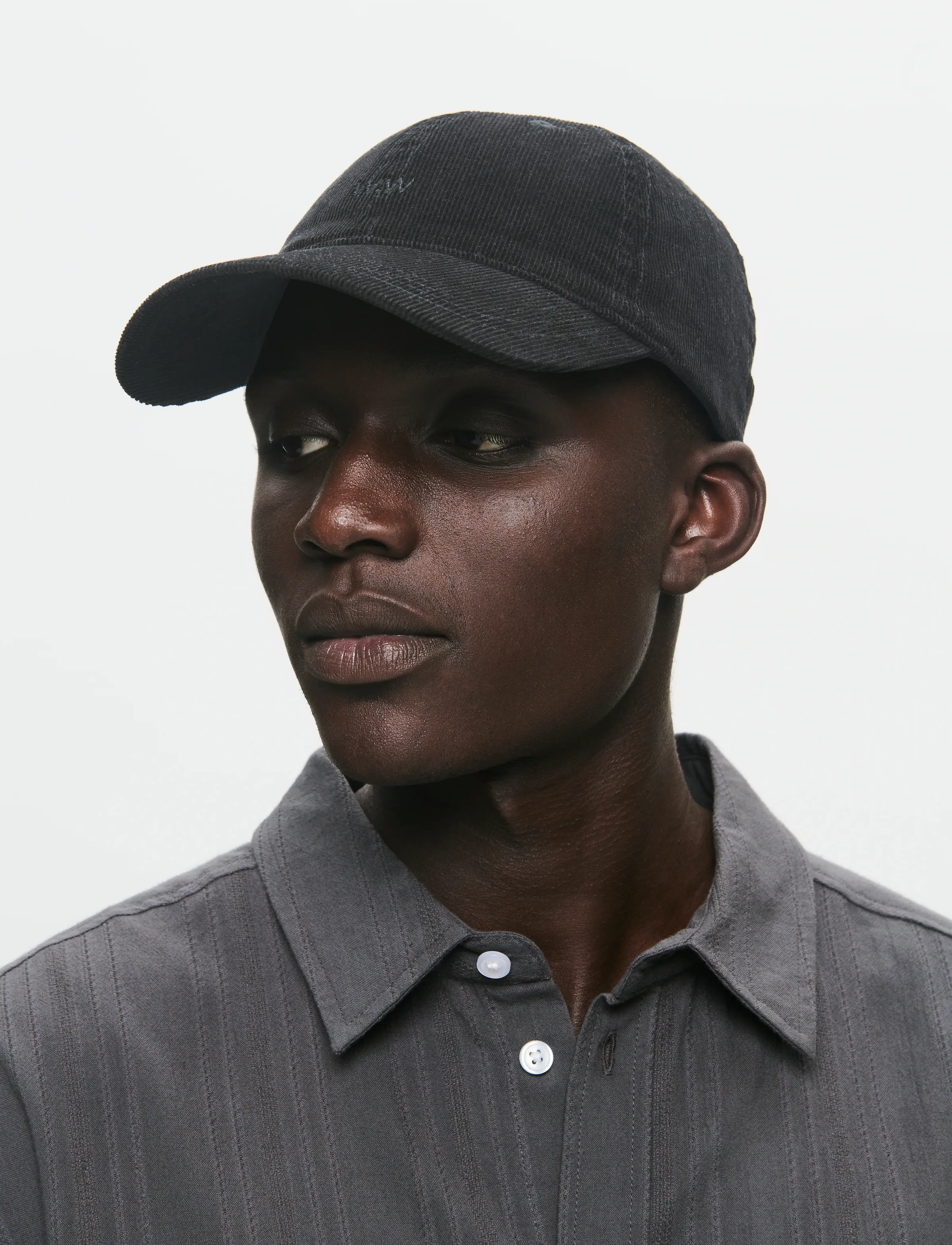 WOOD Wwlow Profile Corduroy Cap, One Size, Headwear, Schwarz - Caps, Männerswear