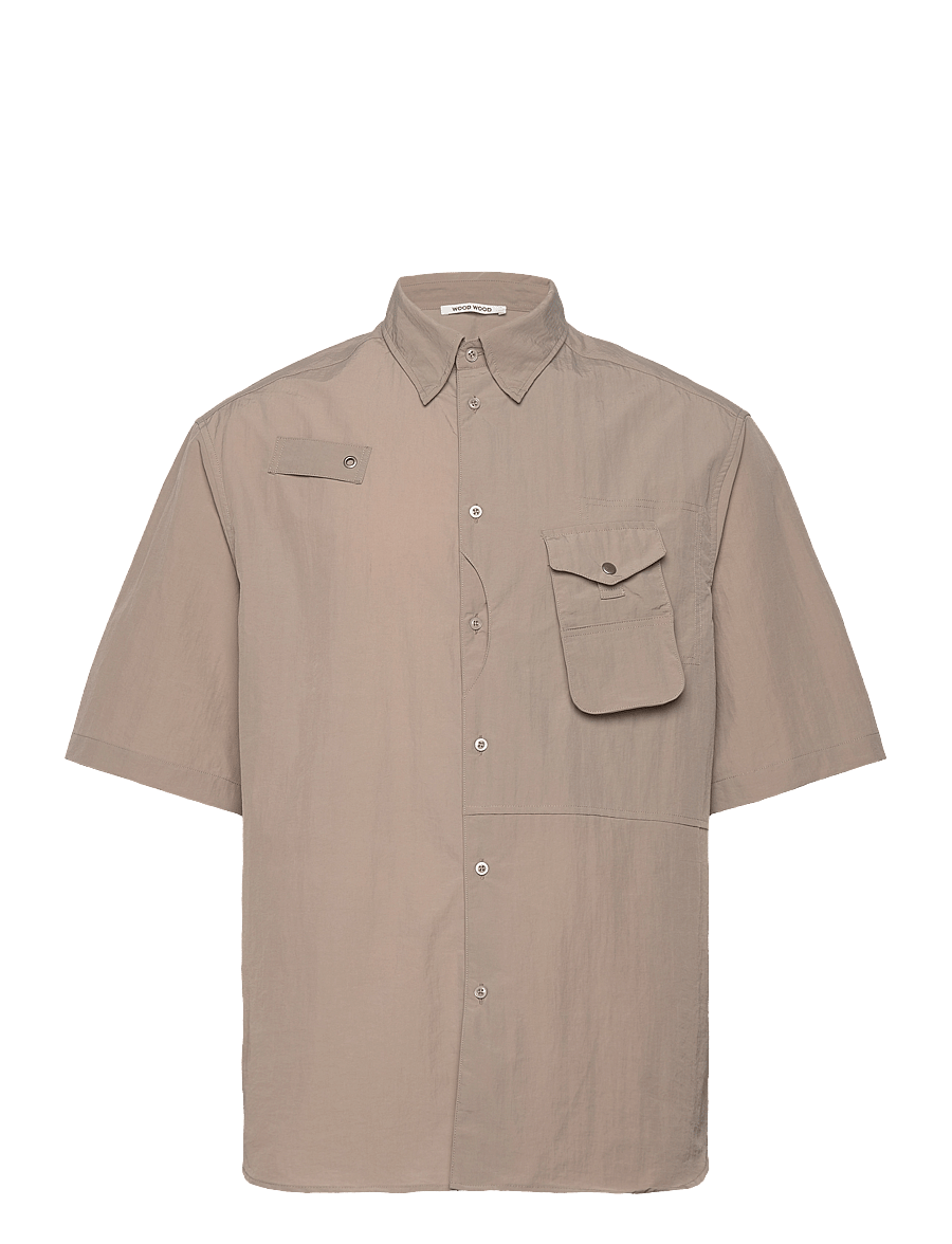 WOOD WOOD - Jaxson Fisherman Shirt - kurzarmhemden - khaki - 0
