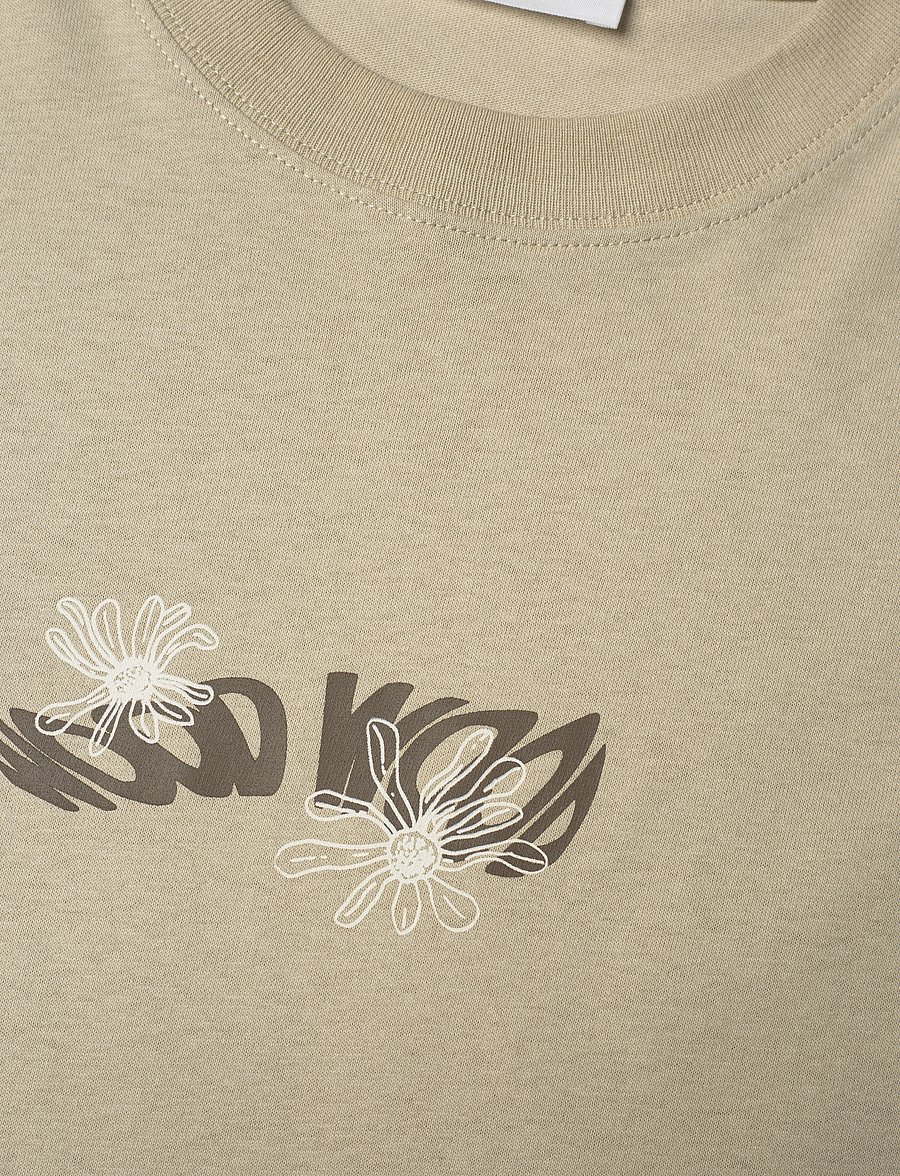 WOOD WOOD - Bobby Flowers T-shirt GOTS - taupe beige - 2