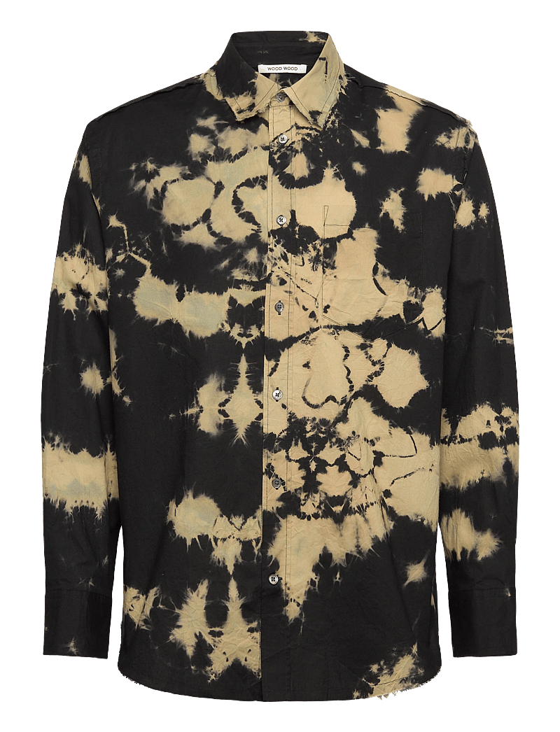 WOOD WOOD - WWNico Shirt - mönstrade skjortor - black - 0