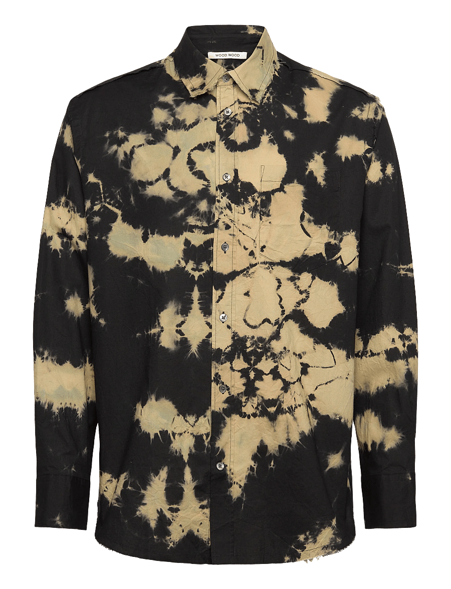 WOOD WOOD - WWNico Shirt - mønstrede skjorter - black - 0