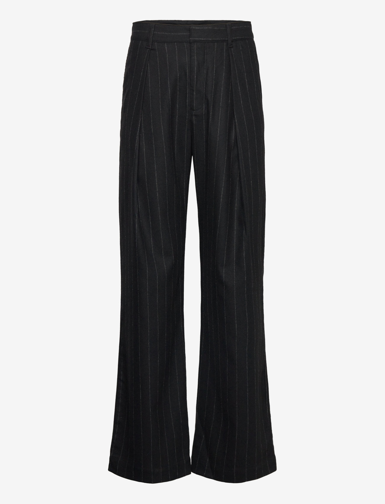 WOOD WOOD - WWFraser Pleated Chinos - chinos - black stripes - 0