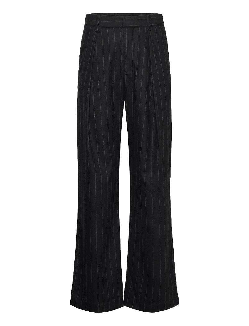 WOOD WOOD - WWFraser Pleated Chinos - chinos - black stripes - 0