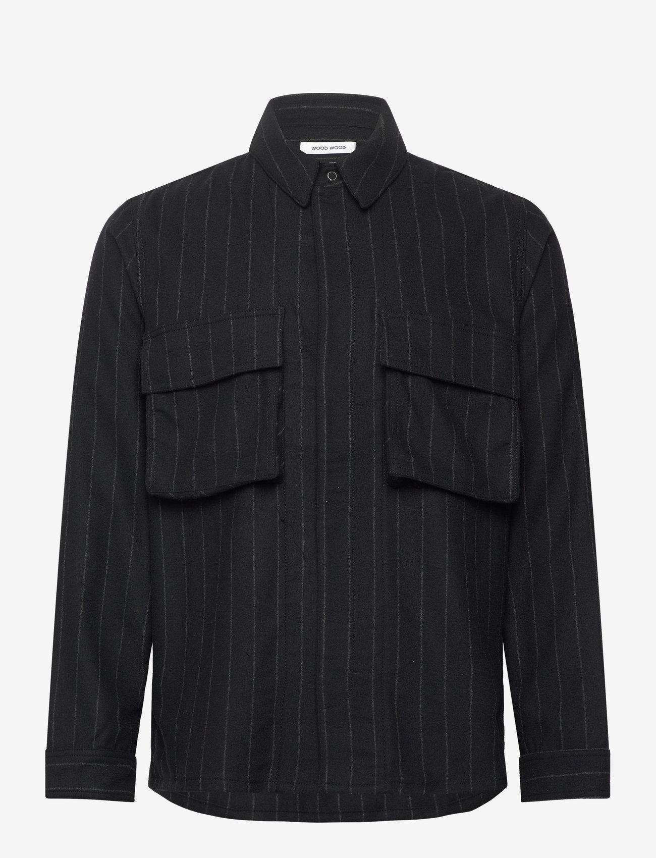 WOOD WOOD - WWFabian Shirt - dryžuoti marškiniai - black stripes - 0