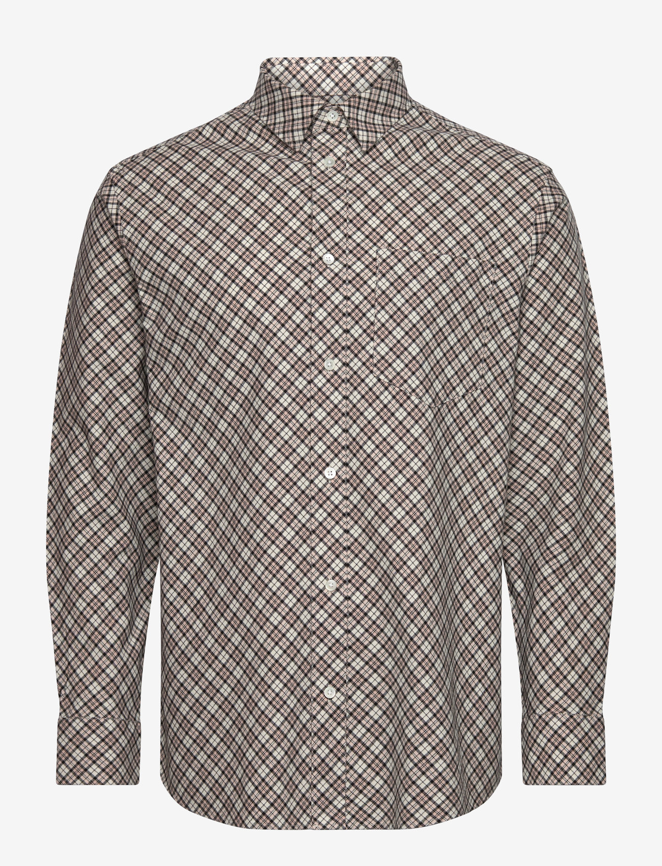 WOOD WOOD - WWNico Bias Flannel Shirt - flannel-skjorter - rose smoke check pattern - 0