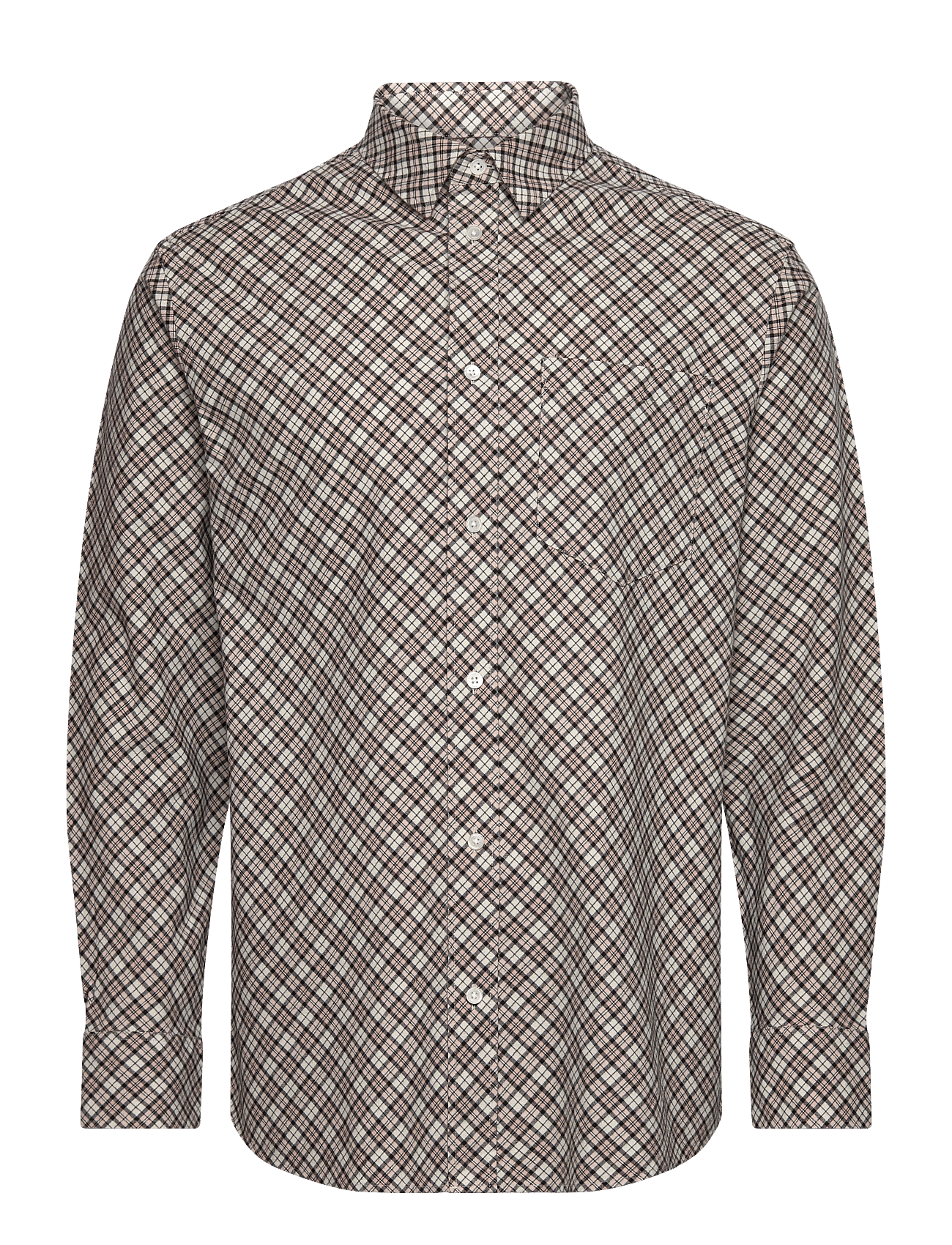 WWNico Bias Flannel Shirt - ROSE SMOKE CHECK PATTERN