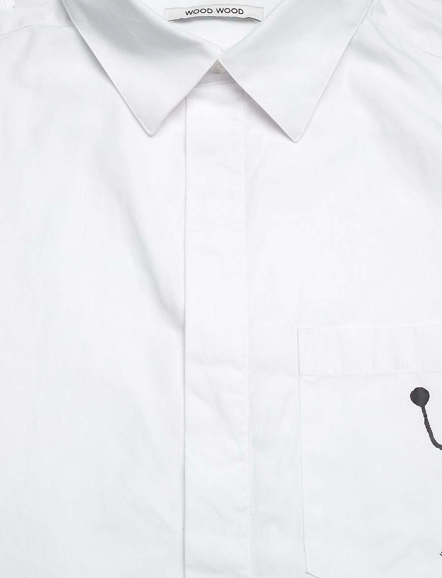 WOOD WOOD - WWRofus Oversized Print Shirt - krekli ar rakstu - white - 2