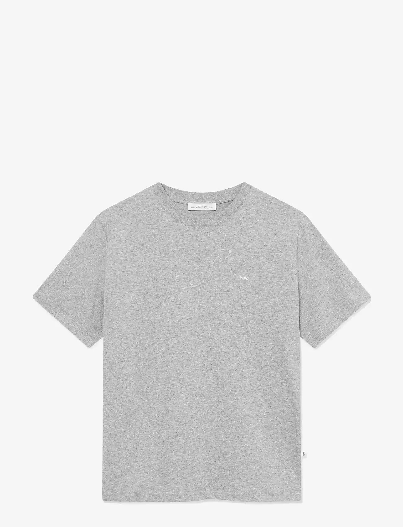 WOOD WOOD - WWEssential Sami Tshirt - kortärmade t-shirts - grey melange - 1