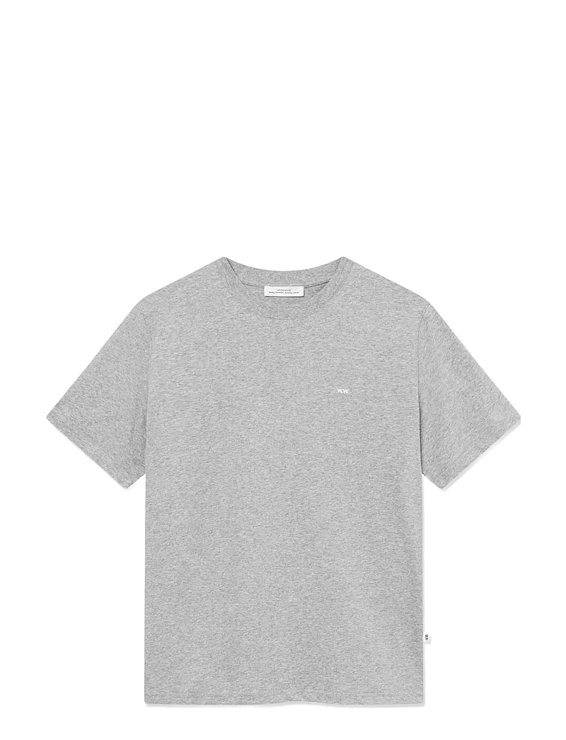 WOOD WOOD - WWEssential Sami Tshirt - kortärmade t-shirts - grey melange - 1