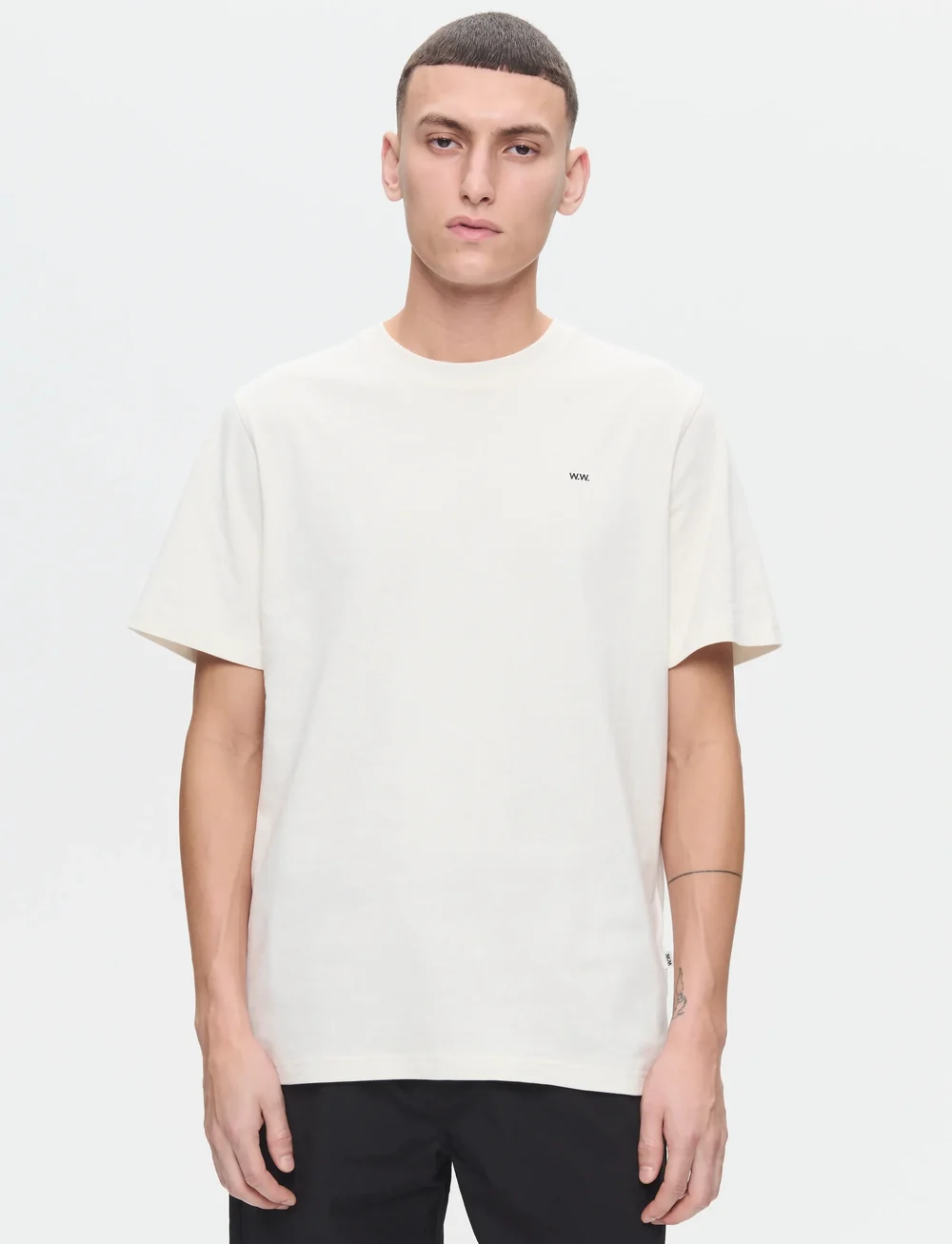 WOOD WOOD - WWEssential Sami Tshirt - short-sleeved t-shirts - white - 0