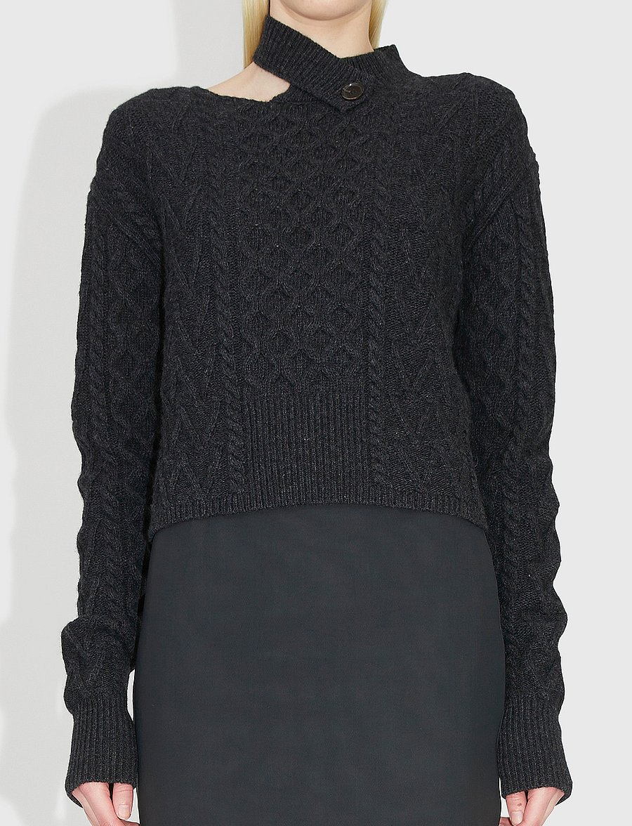 WOOD WOOD - Tania Aran knit jumper - striktrøjer - dark grey - 0