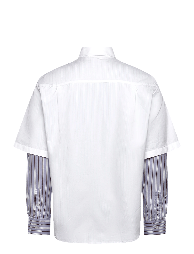 WOOD WOOD - WWDom DB Sleeve Stripe Shirt - casual skjortor - azure blue stripes - 1