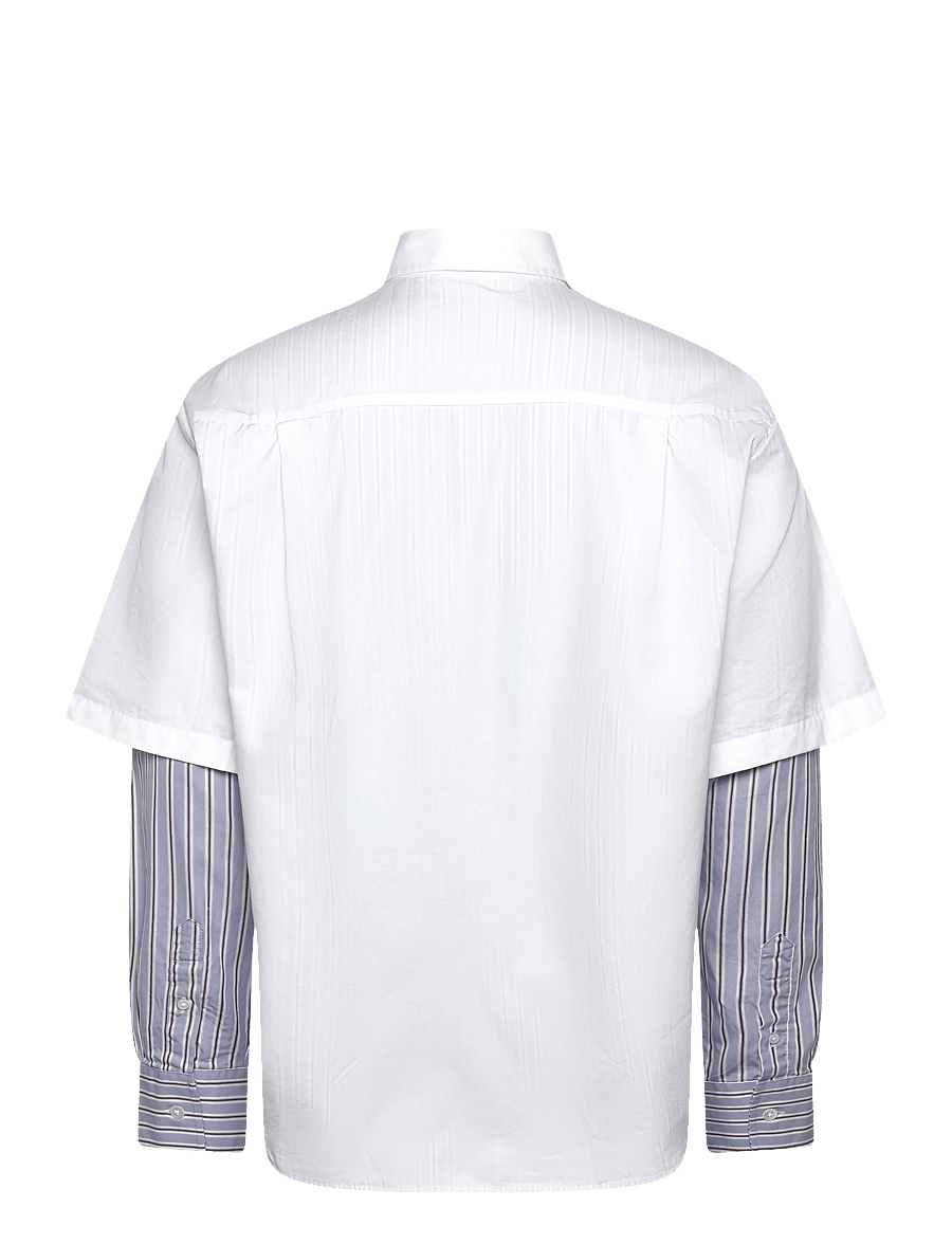 WOOD WOOD - WWDom DB Sleeve Stripe Shirt - casual shirts - azure blue stripes - 1