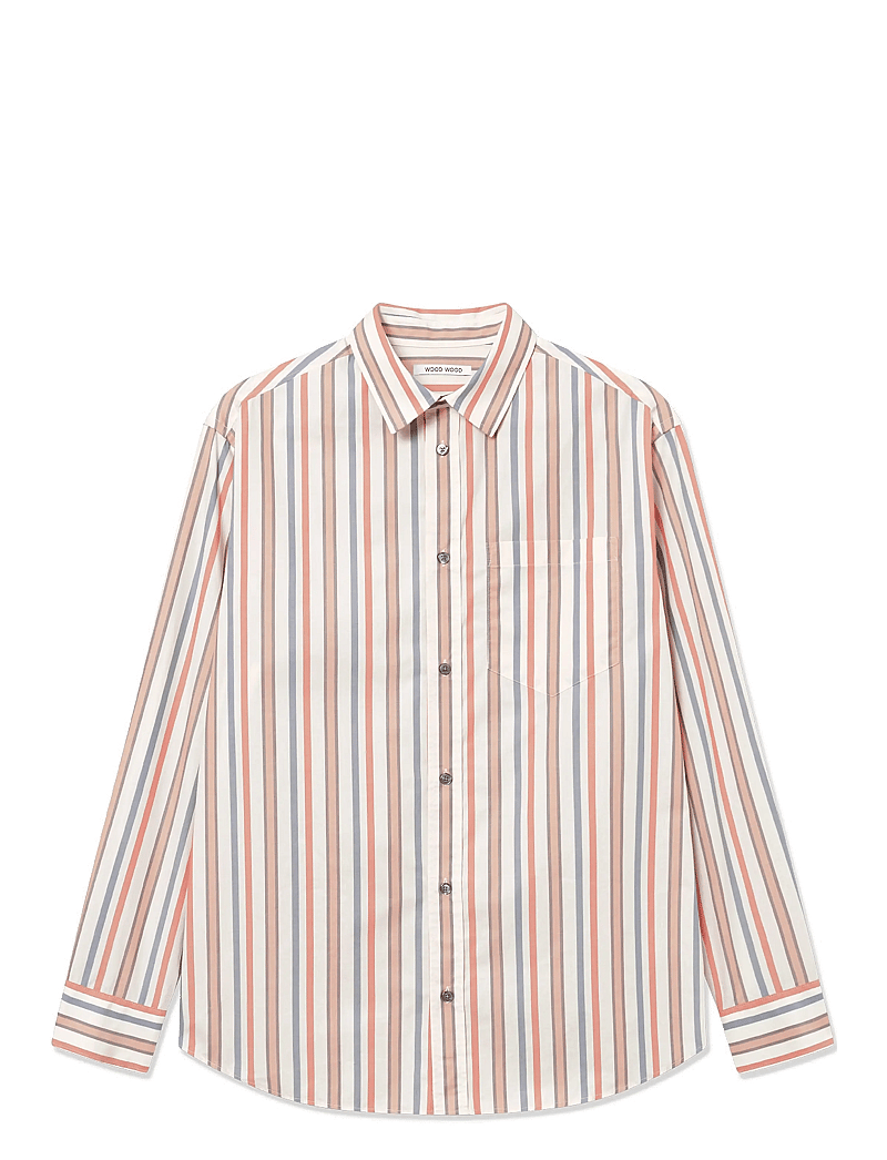 WOOD WOOD - WWNico shirt stripe - stribede skjorter - silver gray - 1
