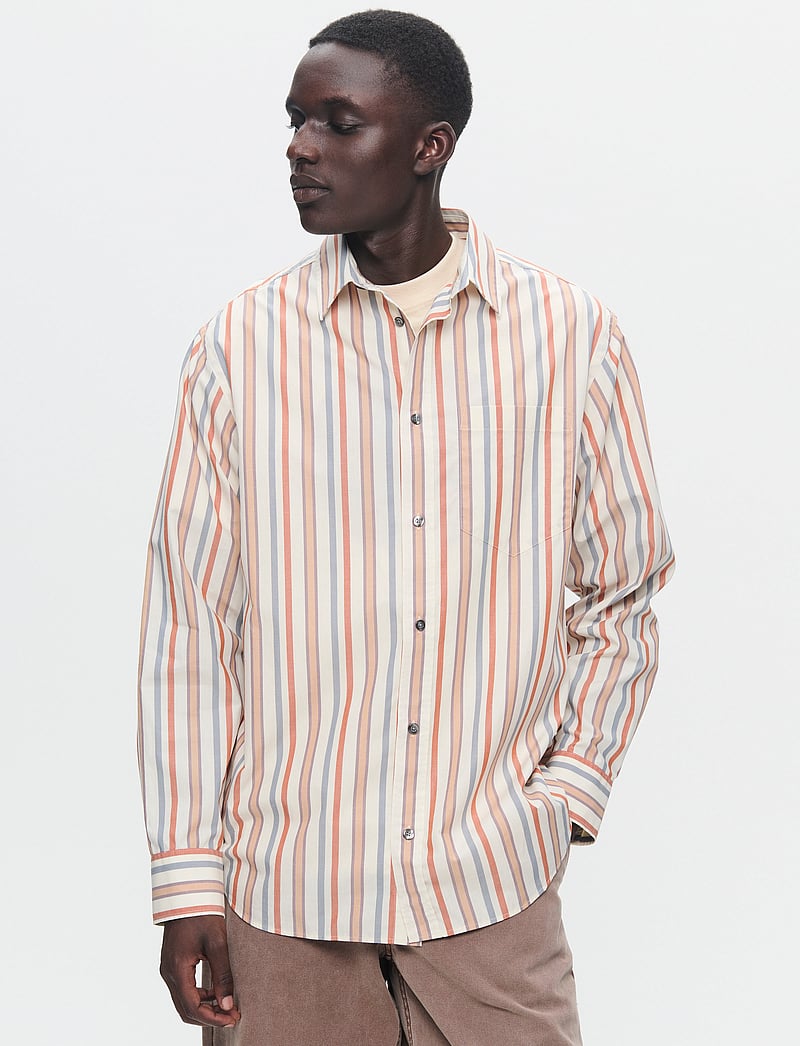 WOOD WOOD - WWNico shirt stripe - stribede skjorter - silver gray - 0