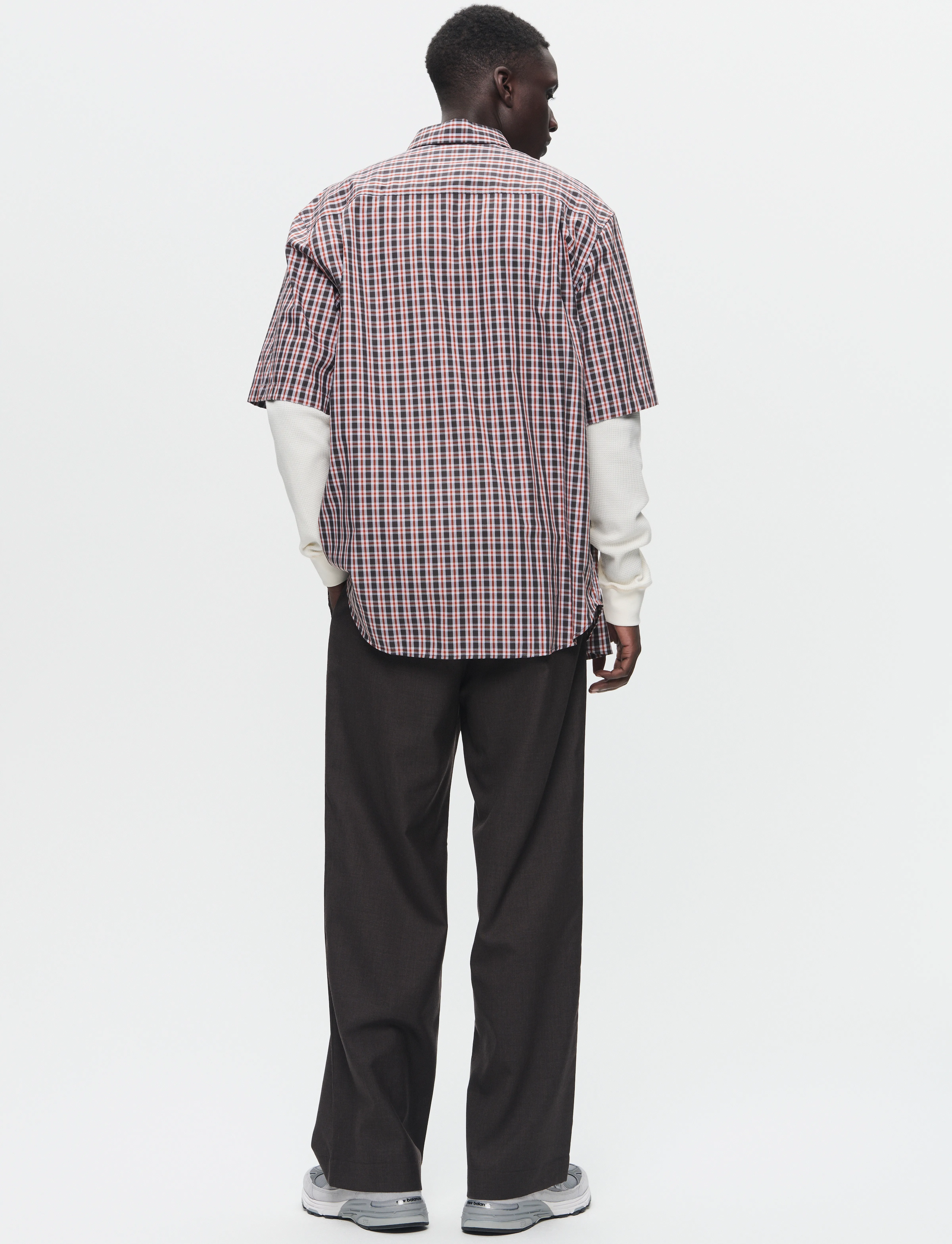 WOOD WOOD - WWAaron SS shirt check - kortærmede skjorter - flame scarlet - 3