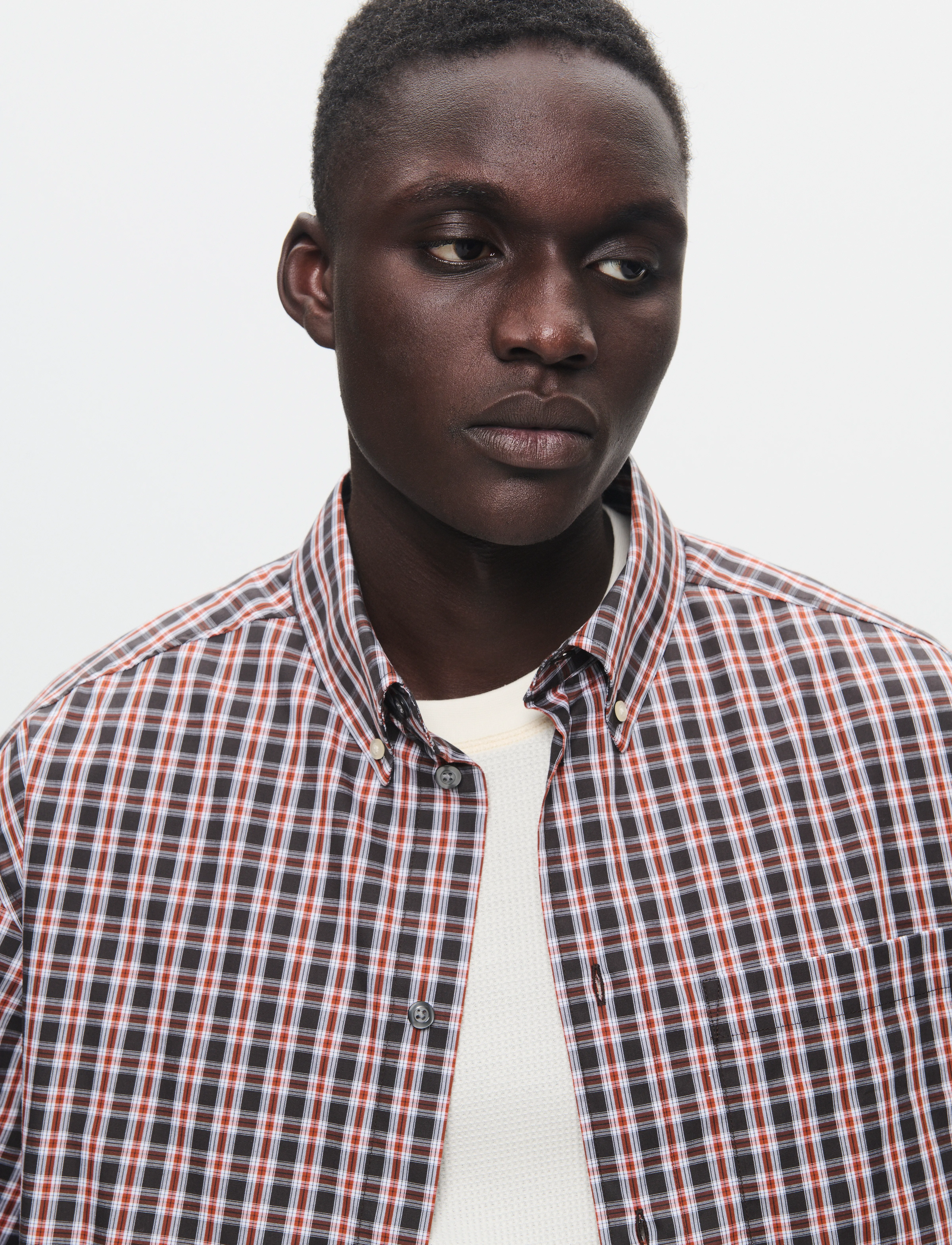 WOOD WOOD - WWAaron SS shirt check - kortærmede skjorter - flame scarlet - 4