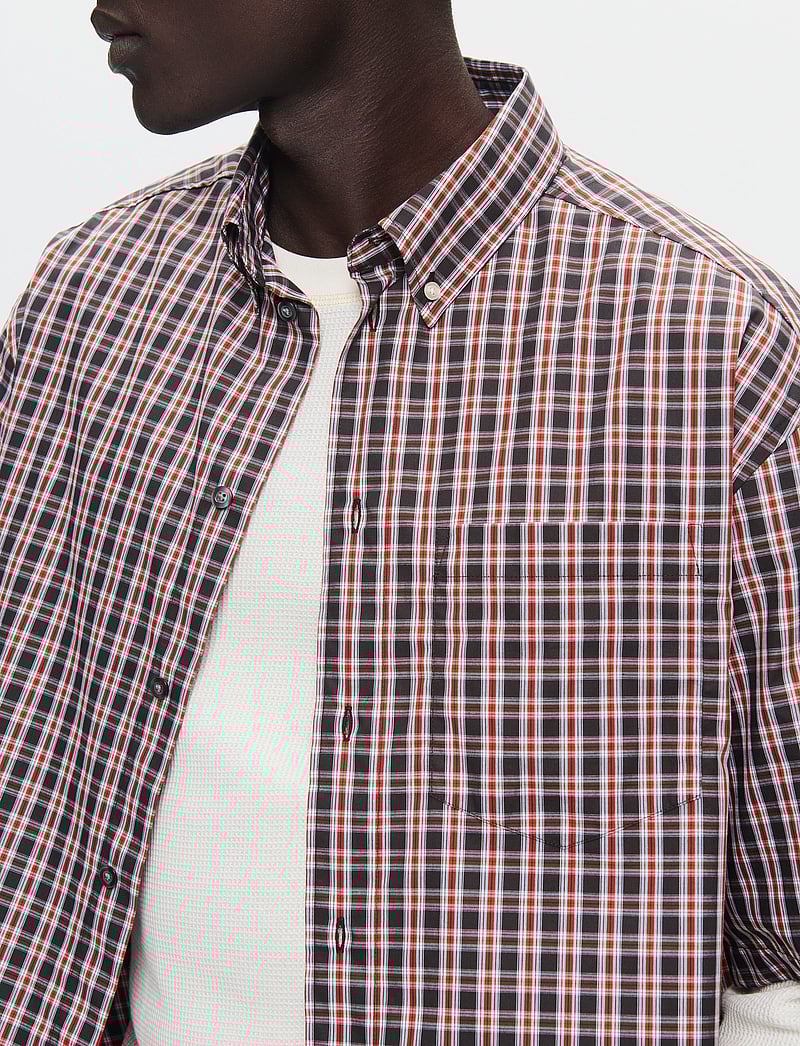 WOOD WOOD - WWAaron SS shirt check - kurzarmhemden - flame scarlet - 5