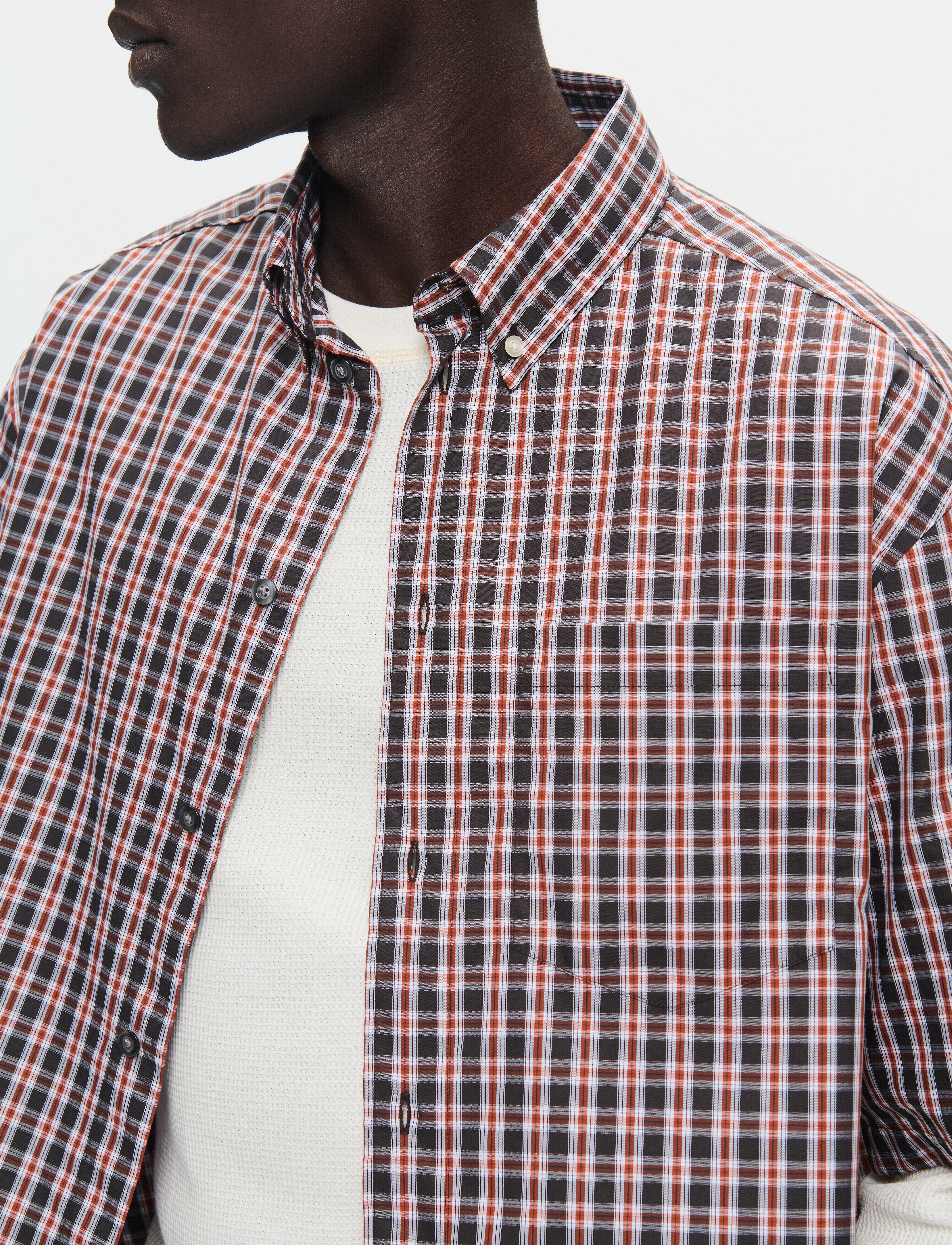 WOOD WOOD - WWAaron SS shirt check - kortærmede skjorter - flame scarlet - 5