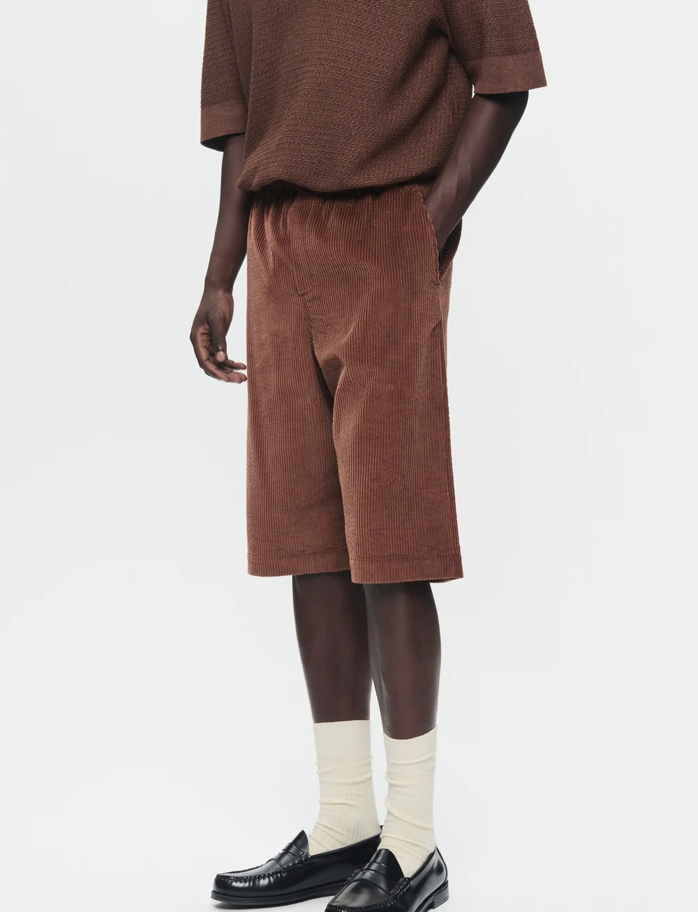 WOOD WOOD - WWBrett corduroy shorts - casual shorts - potting soil - 0