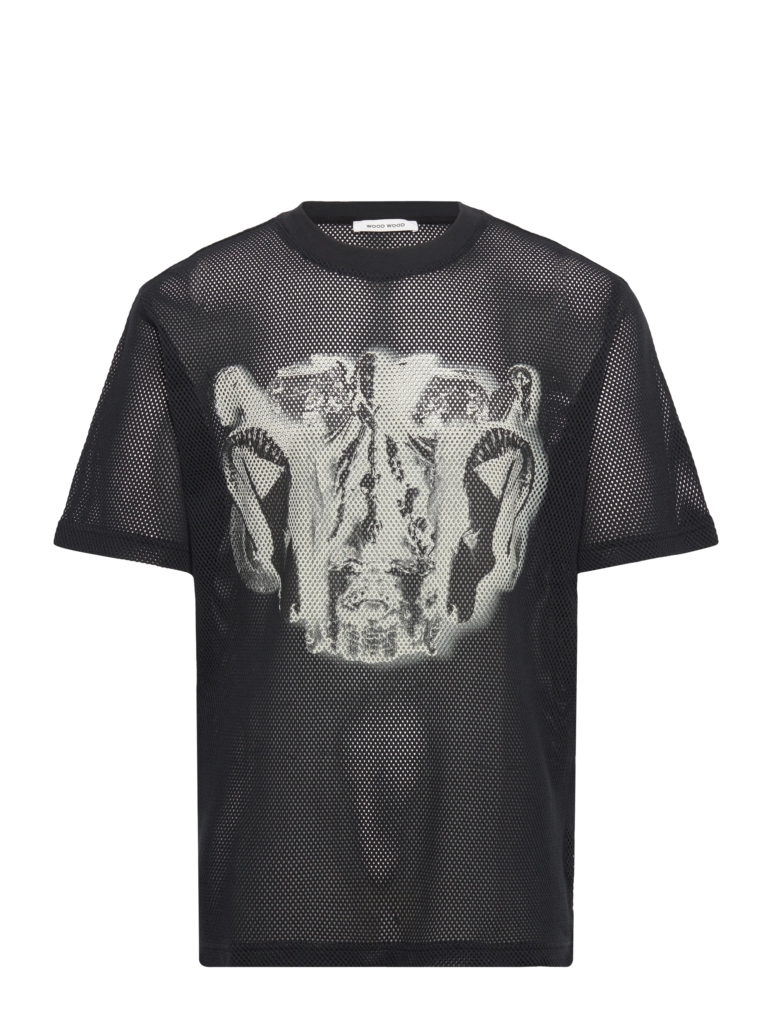 WOOD WOOD Wwhaider Mesh T-Shirt, XXL, Black, T-Shirts > Kortærmede, Herre
